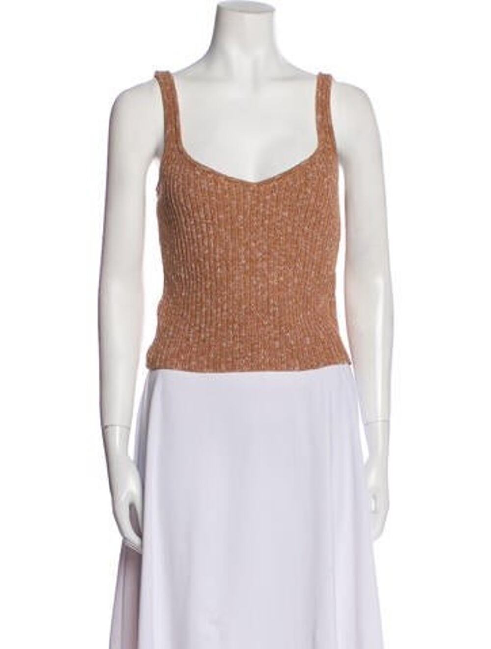 Intermix Scoop Neck Sleeveless Crop Top - S